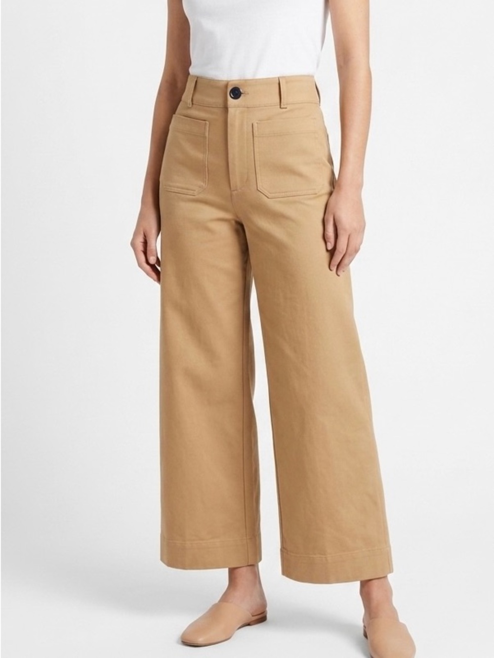 Anthropologie Maeve The Colette Knit Wide Leg Crop Pants 25 True Camel